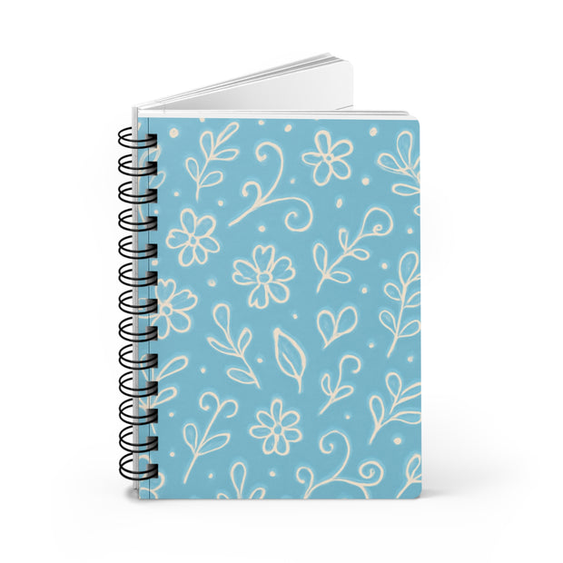 Floral Spiral Bound Journal, Cute Notebook for Writing, Sketching, Gardening Notes, Gift for Her, Inspirational Quotes
