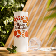 Thanksgiving Skinny Tumbler with Straw, 20oz - Festive Drinkware for Fall Celebrations, Reusable Travel Mug, Fall Decor Gift, Holiday [...]