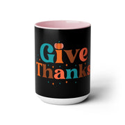 Give Thanks Two-Tone Coffee Mugs,