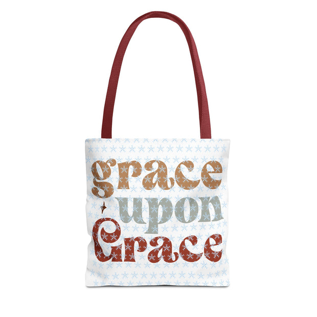 Grace Upon Grace Tote Bag, Inspirational Cotton Tote, Faith-Based Bag, Reusable Shopping Tote, Gift for Friends