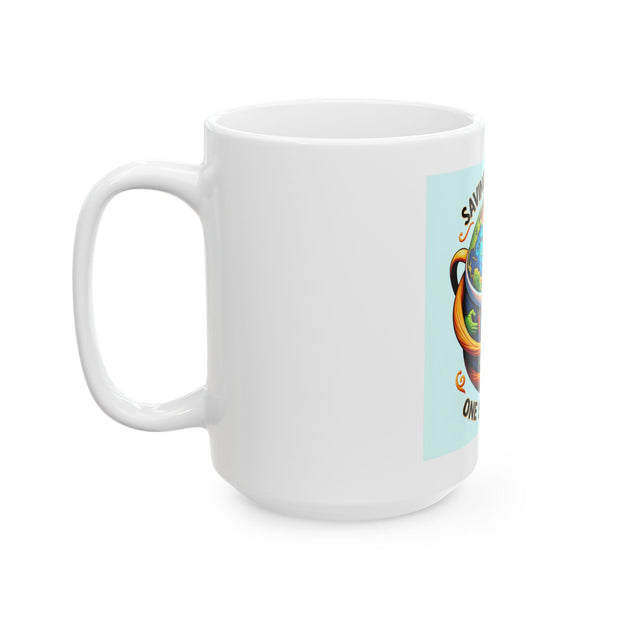 Eco-Friendly Earth Savior Mug - Vibrant Coffee Cup, Gift for Nature Lovers, Earth Day Decor, Sustainable Sip, Green Living