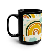 Retro Design Black Ceramic Mug, 15oz