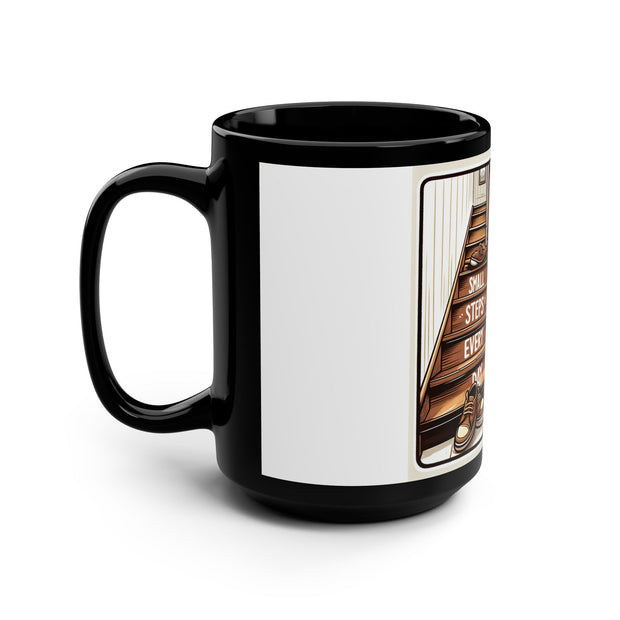 Motivational Coffee Mug, Small Steps Daily Mug, Inspirational Gift for Him/Her, Cozy Home Decor, Relaxing Drinkware