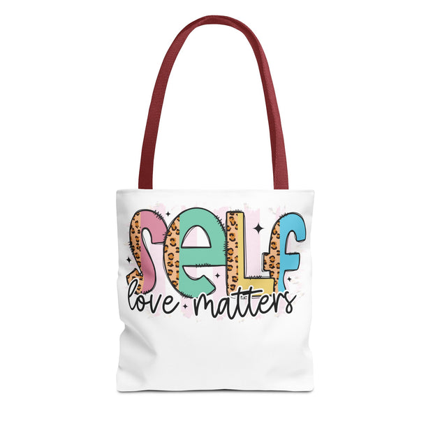 Self Love Matters Tote Bag, Reusable Shopping Bag, Inspirational Gift, Eco-Friendly Tote, Motivational Quotes, Self-Care