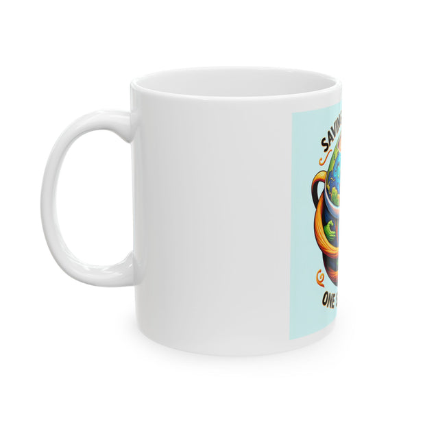Eco-Friendly Earth Savior Mug - Vibrant Coffee Cup, Gift for Nature Lovers, Earth Day Decor, Sustainable Sip, Green Living