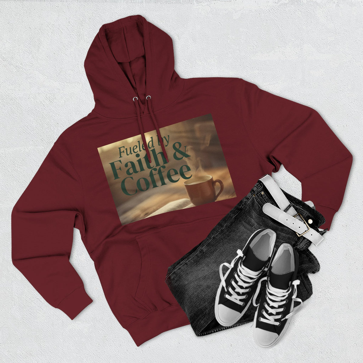 Faith & Coffee Hoodie — "Fueled by Faith & Coffee" Inspirational Pullover
