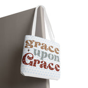 Grace Upon Grace Tote Bag, Inspirational Cotton Tote, Faith-Based Bag, Reusable Shopping Tote, Gift for Friends