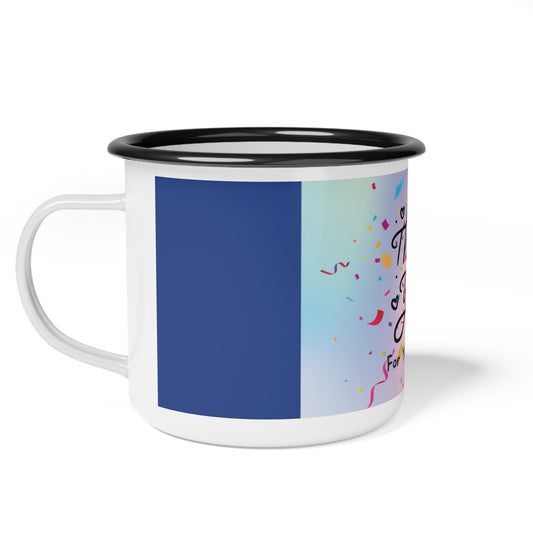 Thank You Enamel Camp Cup - Perfect Gift for Appreciation, Celebrations, Camping, or Cozy Nights, Personalized Mug