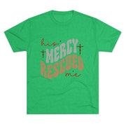 Faith-Inspired Unisex Tee: "His Mercy Rescued Me" - Inspirational Gifts, Christian Apparel, Casual Wear, Everyday Faith