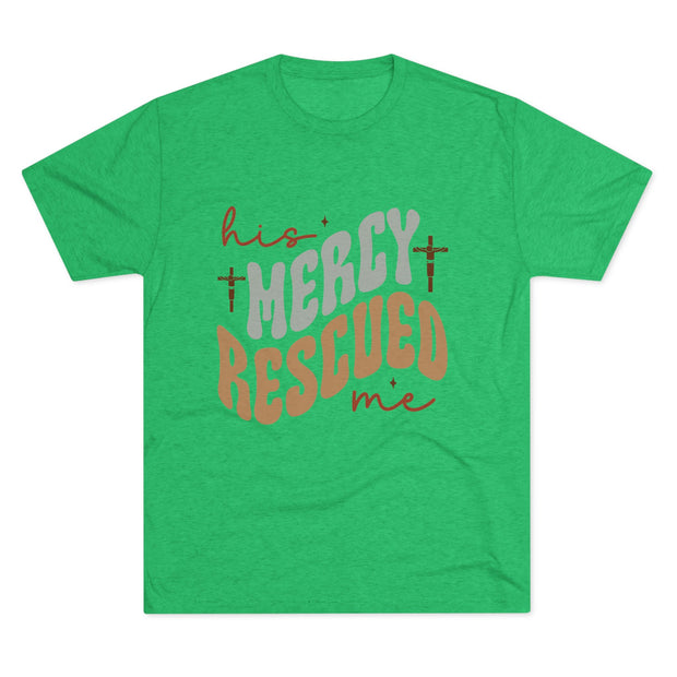 Faith-Inspired Unisex Tee: "His Mercy Rescued Me" - Inspirational Gifts, Christian Apparel, Casual Wear, Everyday Faith