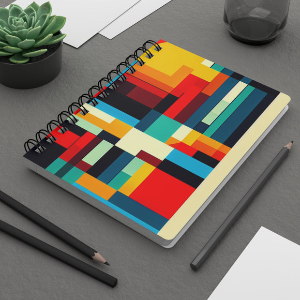 Colorful Abstract Spiral Bound Journal, Artistic Notebook for Writers, Creative Gift, Perfect for Sketching, Daily Journaling, Travel Diary