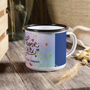 Thank You Enamel Camp Cup - Perfect Gift for Appreciation, Celebrations, Camping, or Cozy Nights, Personalized Mug