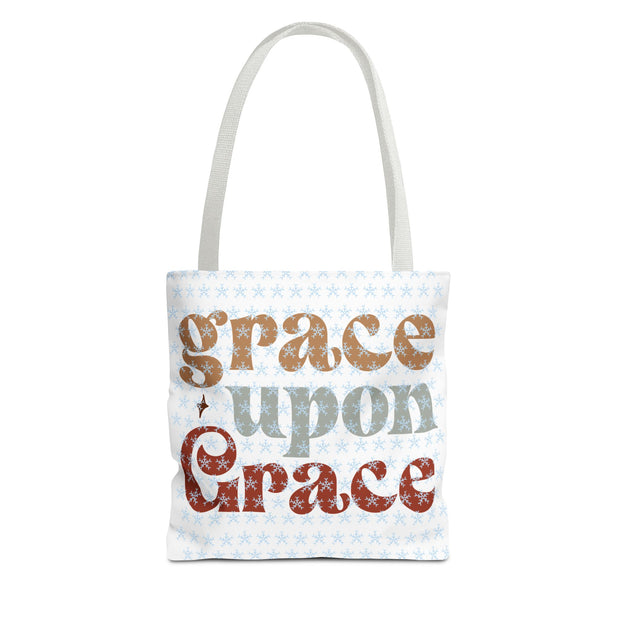 Grace Upon Grace Tote Bag, Inspirational Cotton Tote, Faith-Based Bag, Reusable Shopping Tote, Gift for Friends