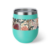 Floral Insulated Cup, 12oz Mug, Summer Drinkware, Gift for Her, Eco-Friendly Travel Cup, Outdoor Beverage Holder