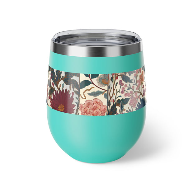 Floral Insulated Cup, 12oz Mug, Summer Drinkware, Gift for Her, Eco-Friendly Travel Cup, Outdoor Beverage Holder