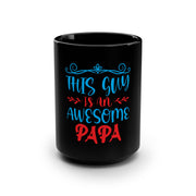 Awesome Papa Black Mug, 15oz