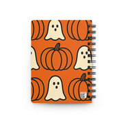 Halloween Ghosts & Pumpkins Spiral Journal, Cute Ghost Notebook, Fall Writing Journal, Perfect for Spooky Season, Gift for Halloween