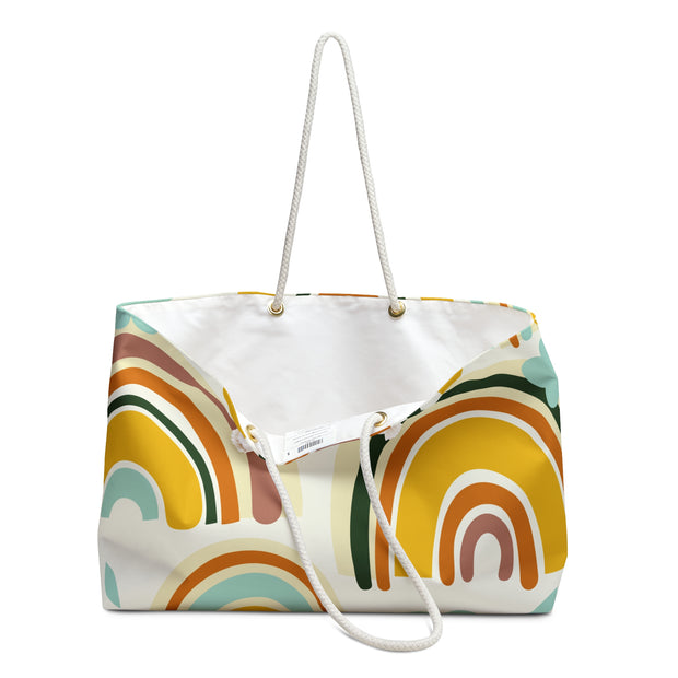 Colorful Rainbow Weekender Bag, Stylish Travel Tote, Beach Bag, Gift for Her, Summer Getaway Accessory
