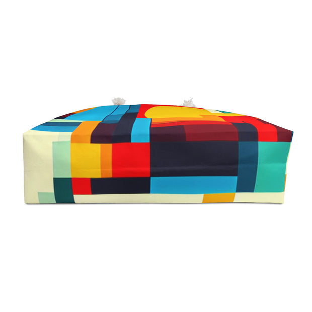 Colorful Geometric Weekender Bag, Travel Tote, Beach Bag, Overnight Carry-On, Summer Essentials, Vacation Accessory