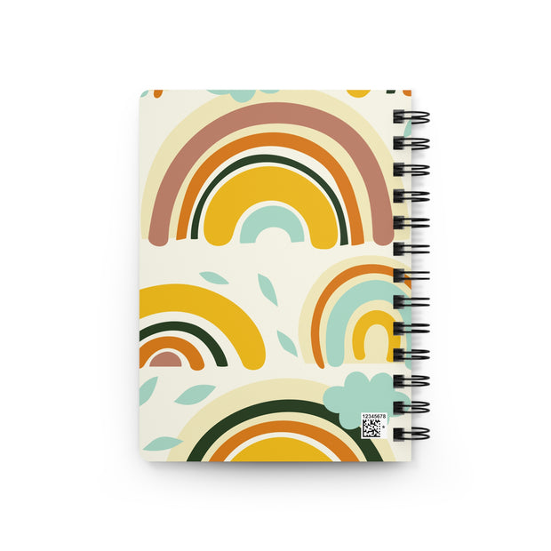 Boho Rainbow Spiral Journal for Creative Minds, Inspirational Notebook, Gift for Writers, Art Journal, Eco-Friendly Diary
