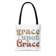 Grace Upon Grace Tote Bag, Inspirational Cotton Tote, Faith-Based Bag, Reusable Shopping Tote, Gift for Friends