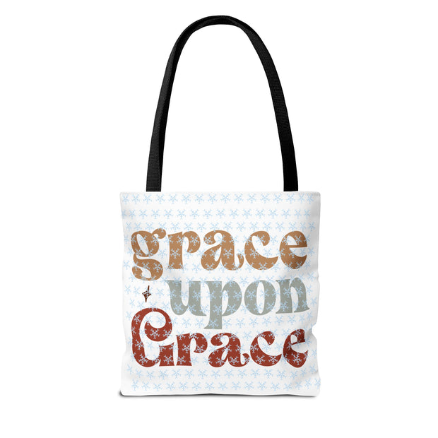 Grace Upon Grace Tote Bag, Inspirational Cotton Tote, Faith-Based Bag, Reusable Shopping Tote, Gift for Friends