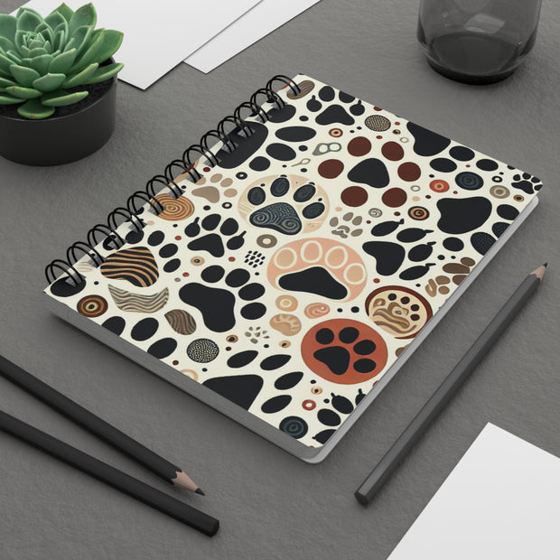 Stylish Spiral Bound Pet Journal | Cute Dog Cat Paw Print Notebook | Perfect Gift for Animal Lovers, Pet Parents, Writers, Students, Art