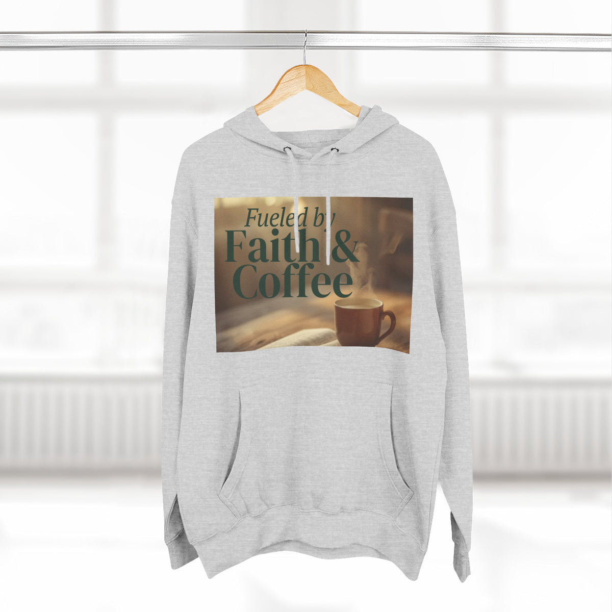 Faith & Coffee Hoodie — "Fueled by Faith & Coffee" Inspirational Pullover