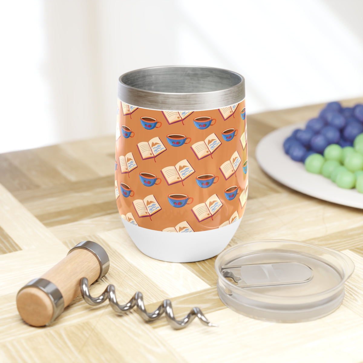 Cozy Wine Tumbler with Reading Theme | Perfect for Relaxation, Gifts for Book Lovers, Home Barware, Coffee & Wine Lovers