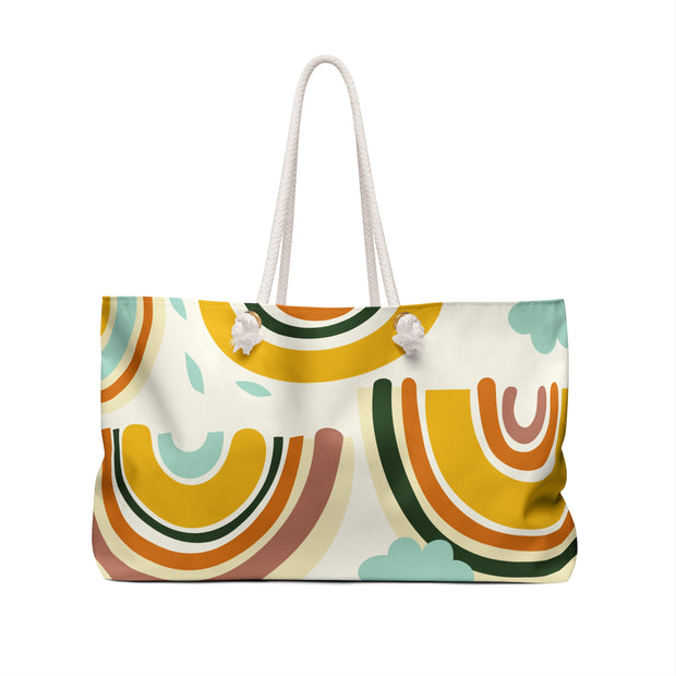 Colorful Rainbow Weekender Bag, Stylish Travel Tote, Beach Bag, Gift for Her, Summer Getaway Accessory