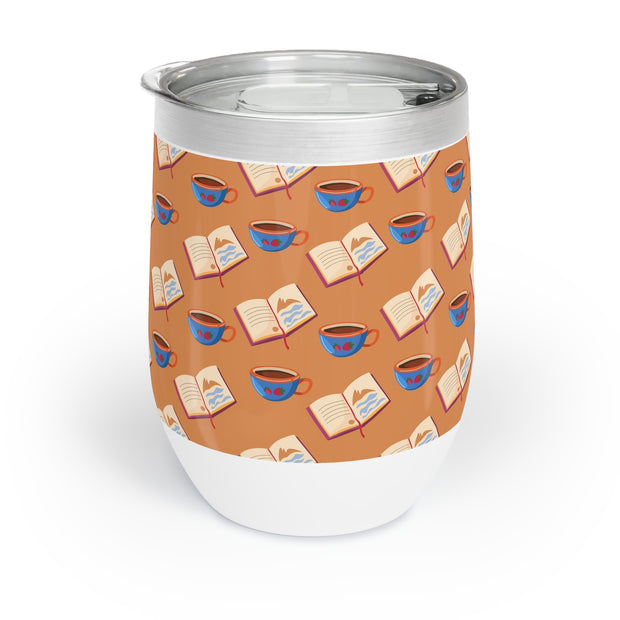 Cozy Wine Tumbler with Reading Theme | Perfect for Relaxation, Gifts for Book Lovers, Home Barware, Coffee & Wine Lovers