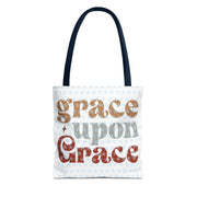 Grace Upon Grace Tote Bag, Inspirational Cotton Tote, Faith-Based Bag, Reusable Shopping Tote, Gift for Friends