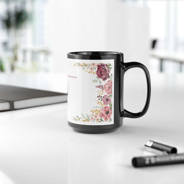 Black Mug (11oz, 15oz)-My Soul is Fed with Needle and Thread