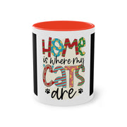 Two-Tone Coffee Mug, 11oz-Home is Where My Cats Are