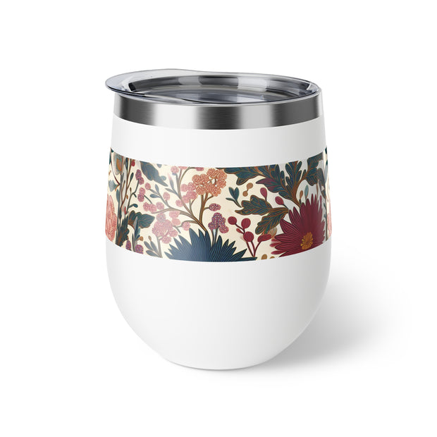 Floral Insulated Cup, 12oz Mug, Summer Drinkware, Gift for Her, Eco-Friendly Travel Cup, Outdoor Beverage Holder