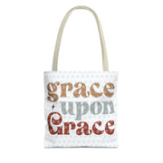 Grace Upon Grace Tote Bag, Inspirational Cotton Tote, Faith-Based Bag, Reusable Shopping Tote, Gift for Friends