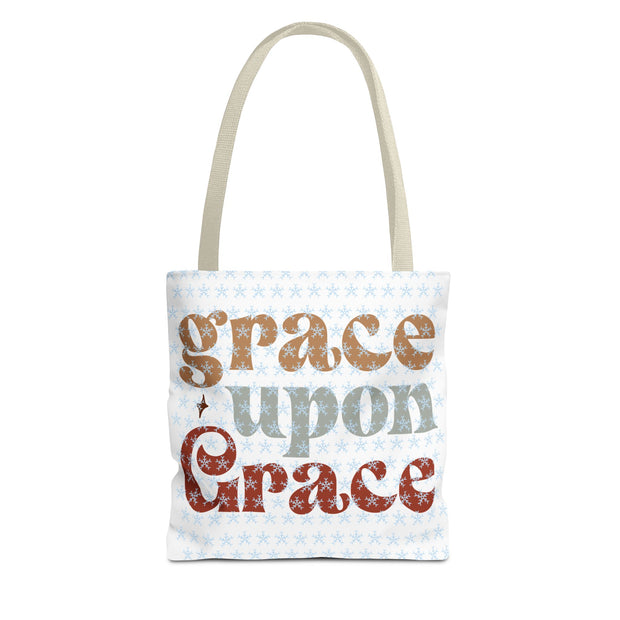 Grace Upon Grace Tote Bag, Inspirational Cotton Tote, Faith-Based Bag, Reusable Shopping Tote, Gift for Friends
