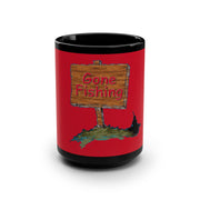 These black Gone Fishing mugs come in one size – 15oz (0.44l) – plenty for morning caffeine boosts and hot cups of tea on a rainy day. They're easy to grip and feel sturdy thanks to the C-shaped handle. Add more personality by decorating them with your original designs. They'll be printed on the black ceramic material in picture-perfect quality with a glossy finish.