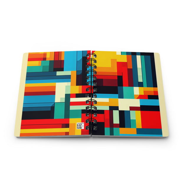 Colorful Abstract Spiral Bound Journal, Artistic Notebook for Writers, Creative Gift, Perfect for Sketching, Daily Journaling, Travel Diary