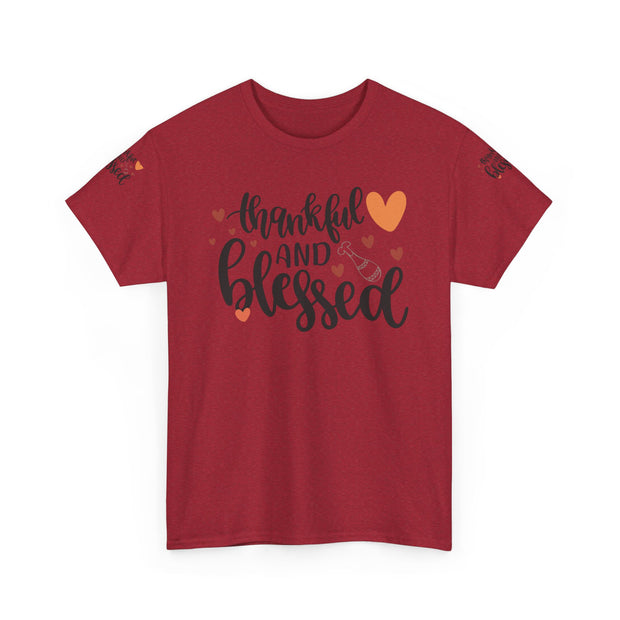 Thankful and Blessed Tee | Unisex Heavy Cotton Shirt for Gratitude, Everyday Wear, Thanksgiving, Gifts, Family Gatherings