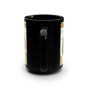 Retro Design Black Ceramic Mug, 15oz