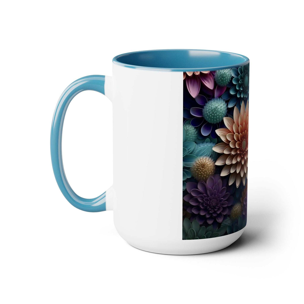 Floral Two-Tone Coffee Mug