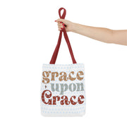 Grace Upon Grace Tote Bag, Inspirational Cotton Tote, Faith-Based Bag, Reusable Shopping Tote, Gift for Friends