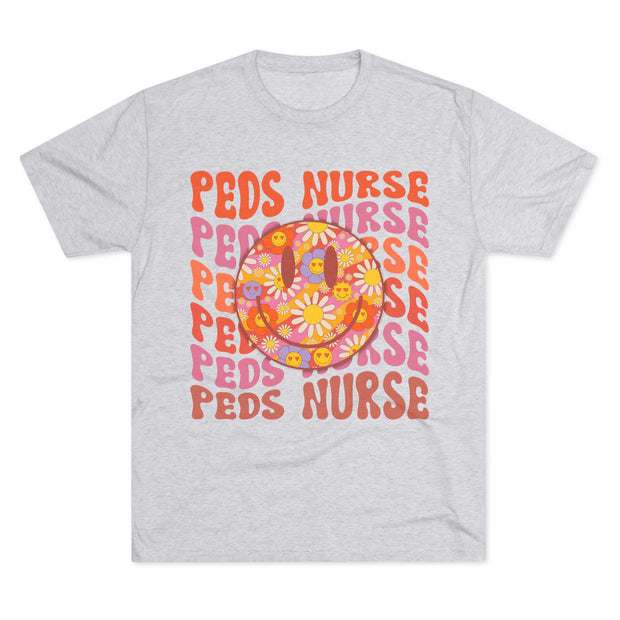 Peds Nurse Graphic T-shirt, Fun Unisex Tri-Blend Crew T-shirt