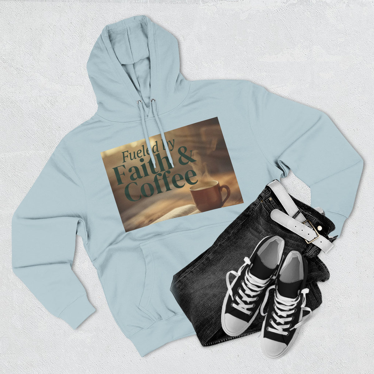 Faith & Coffee Hoodie — "Fueled by Faith & Coffee" Inspirational Pullover