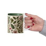 Botanical Ceramic Mug - Greenery Inspired Coffee Cup, Perfect Gift for Plant Lovers, Eco-Friendly Kitchen Decor, Birthday, Housewarming