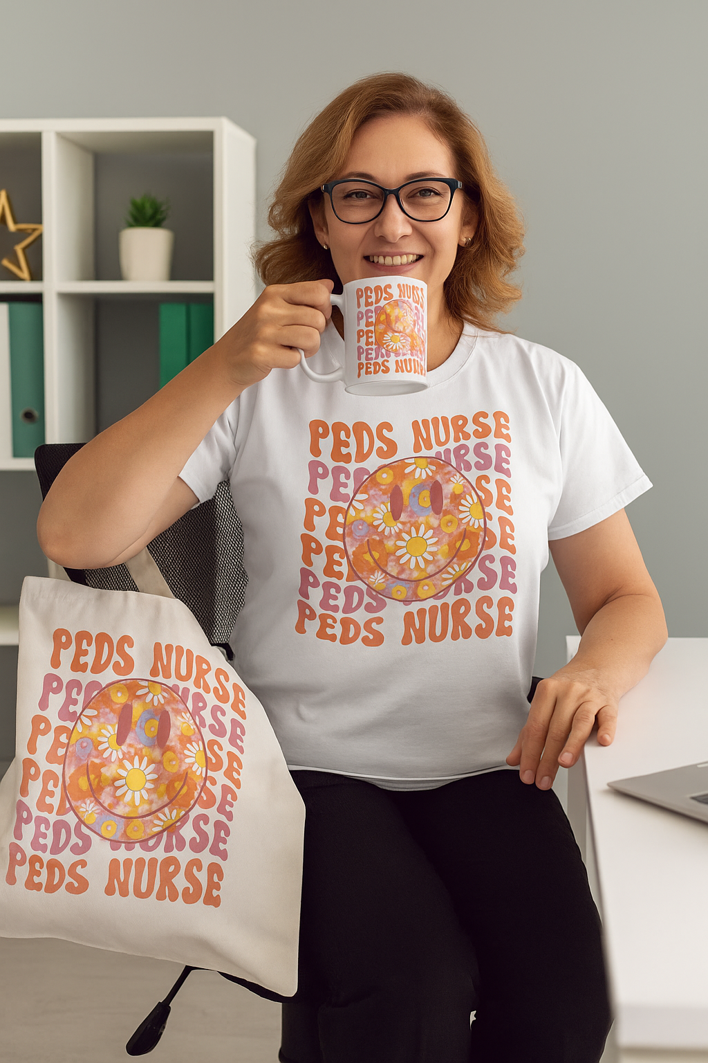 Peds Nurse Bundle to include a mug, T-shirt and tote bag