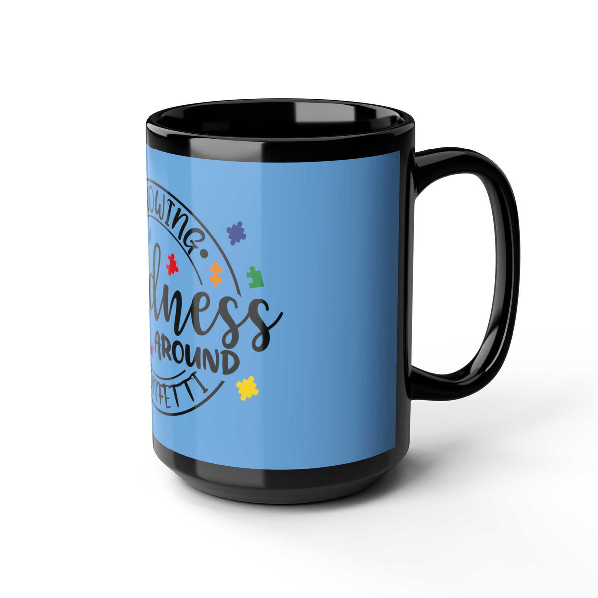 Throwing Kindness Black Mug 15oz