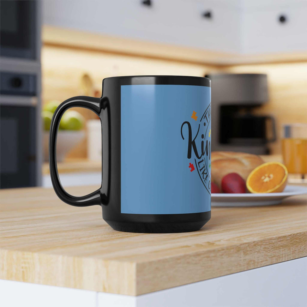 Throwing Kindness Black Mug 15oz