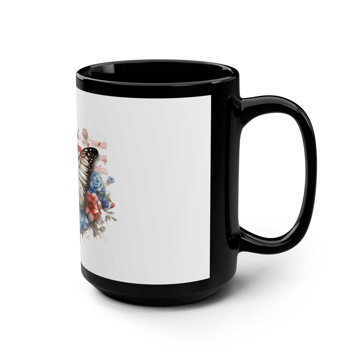Butterfly Black Mug 15oz
